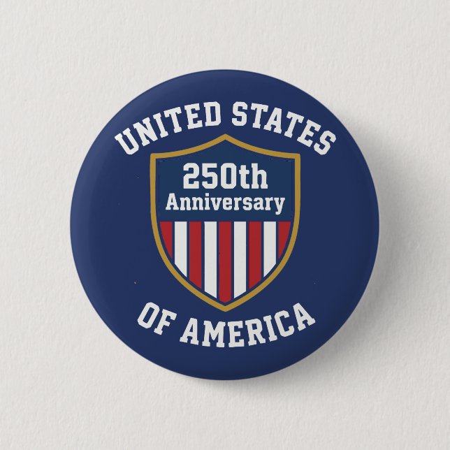 Minimalist Emblem United States 250th Anniversary 6 Cm Round Badge (Front)