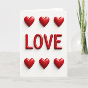 Minimalist Embossed Love Hearts Card