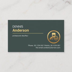 Minimalist Emerald Green Chauffeur Driver Business Card