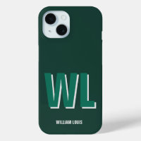 Minimalist Emerald Green Personalised Monogram