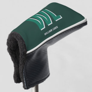 Minimalist Emerald Green Personalised Monogram Golf Head Cover