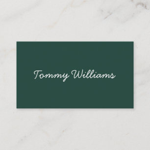 Minimalist Emerald Green Professional Simple Business Card