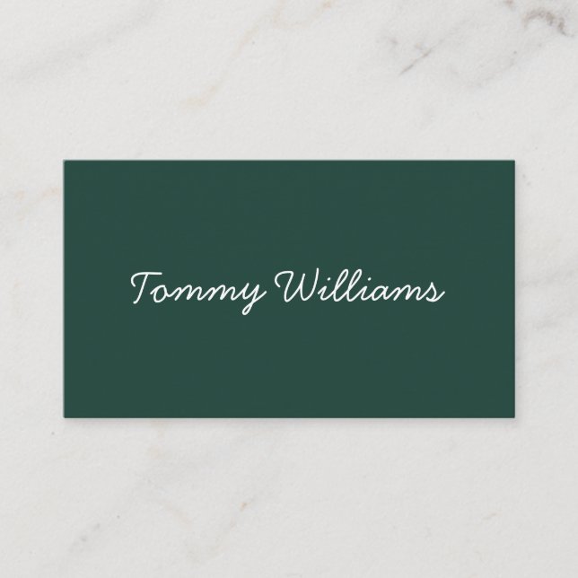 Minimalist Emerald Green Professional Simple Business Card (Front)