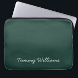 Minimalist Emerald Green Professional Simple Laptop Sleeve<br><div class="desc">These simple,  minimalist can be personalised to include a name or any text of your choice. If you don't want any text and would prefer just a blank,  then you can simply delete the text.</div>