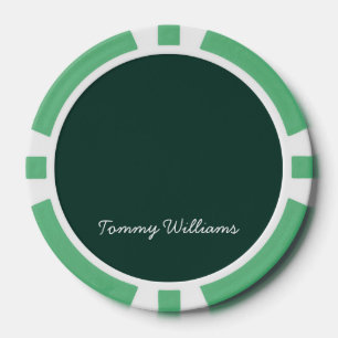 Minimalist Emerald Green Professional Simple Poker Chips