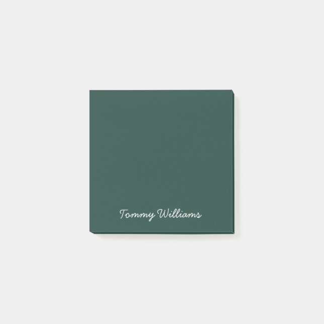 Minimalist Emerald Green Professional Simple Post-it Notes (Front)