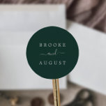 Minimalist Emerald Green Wedding Envelope Seals<br><div class="desc">These minimalist emerald green wedding envelope seals are perfect for a boho wedding. The modern romantic design features classic white typography on a dark green background. Personalise the label with the names of the bride and groom.</div>