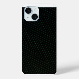 Minimalist Emerald & Teal Zig-Zag Modern Geometric iPhone 15 Case