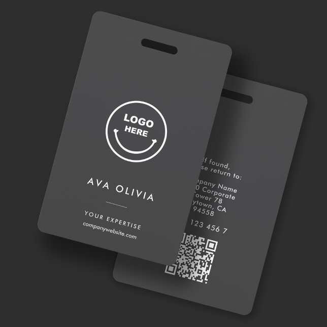 Minimalist Employee ID Card Business Logo QR Badge (Creator Uploaded)