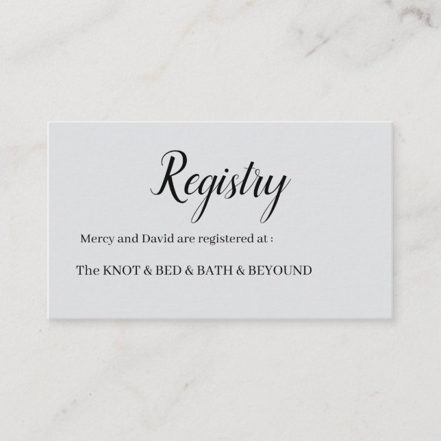 Minimalist  enclosure card (Front)