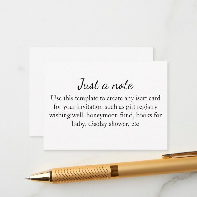 Minimalist Enclosure Card Modern Wedding (Front/Back In Situ)