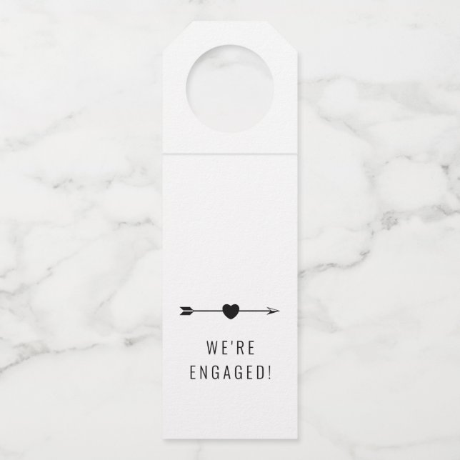 Minimalist | Engagement | Black Bottle Hanger Tag (Front)