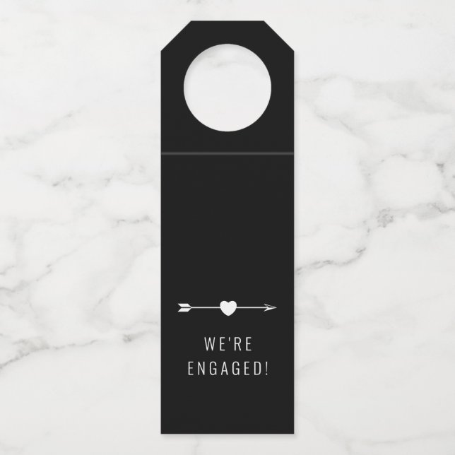 Minimalist | Engagement | Black Bottle Hanger Tag (Front)