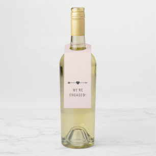 Minimalist Engagement Blush Bottle Hanger Tag