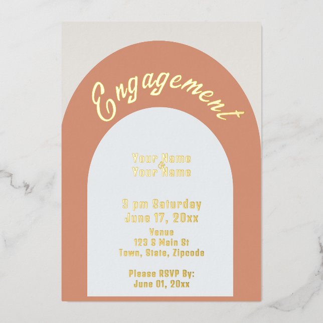 Minimalist Engagement Foil Invitation (Front)