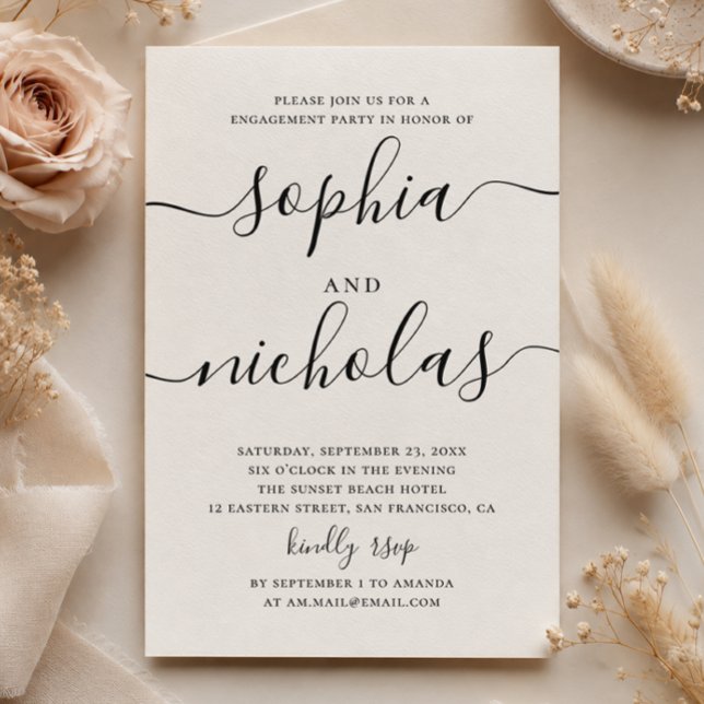 Minimalist Engagement Party | Modern Clean Script Invitation (Creator Uploaded)