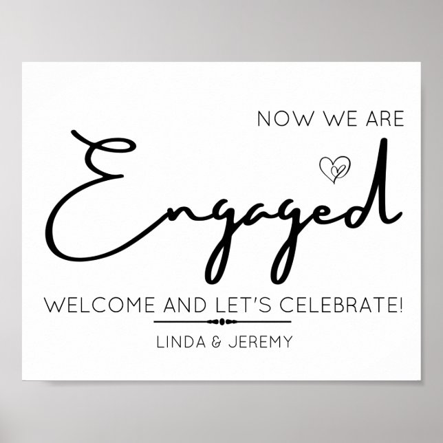 Minimalist Engagement Party Welcome  Poster (Front)