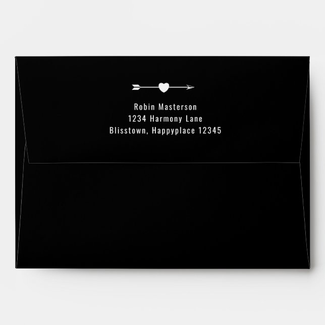 Minimalist Envelope | Black (Back (Top Flap))