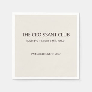 Minimalist Espresso Brown Croissant Club Brunch Napkin
