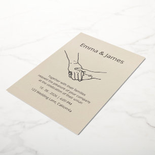 Minimalist Eternal Bond Line Art Wedding Invite