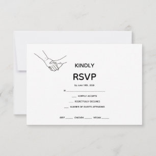 Minimalist Eternal Bond Line Art Wedding RSVP Card