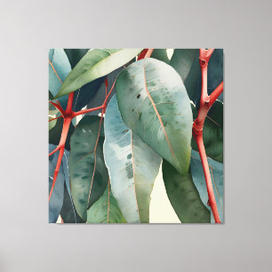 Minimalist Eucalyptus Botanical Art Canvas Print