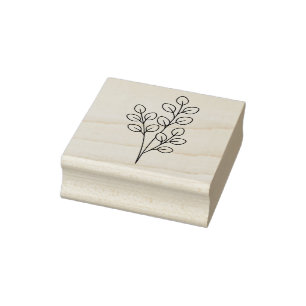Minimalist Eucalyptus Botanical Line Art Rubber Stamp