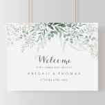 Minimalist Eucalyptus Engagement Party Welcome  Poster<br><div class="desc">This minimalist eucalyptus engagement party welcome sign is perfect for a simple engagement celebration. The design features watercolor elegant green eucalyptus leaves.

Make this poster your own by adding the name of the bride and groom,  and the date of the engagement.</div>