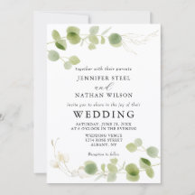 Minimalist Eucalyptus Green Foliage Classy Wedding