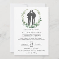 Minimalist Eucalyptus Greenery Gay Wedding Mr & Mr