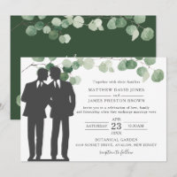 Minimalist Eucalyptus Greenery Gay Wedding Mr & Mr