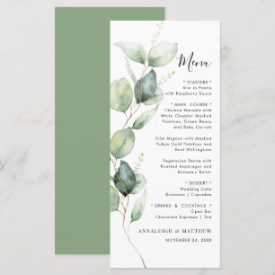 Minimalist Eucalyptus Greenery Wedding Menu