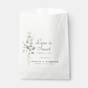 Minimalist Eucalyptus Love is Sweet Wedding Favour Bags