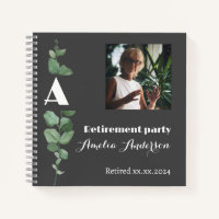 Minimalist eucalyptus  photo retirement guest book