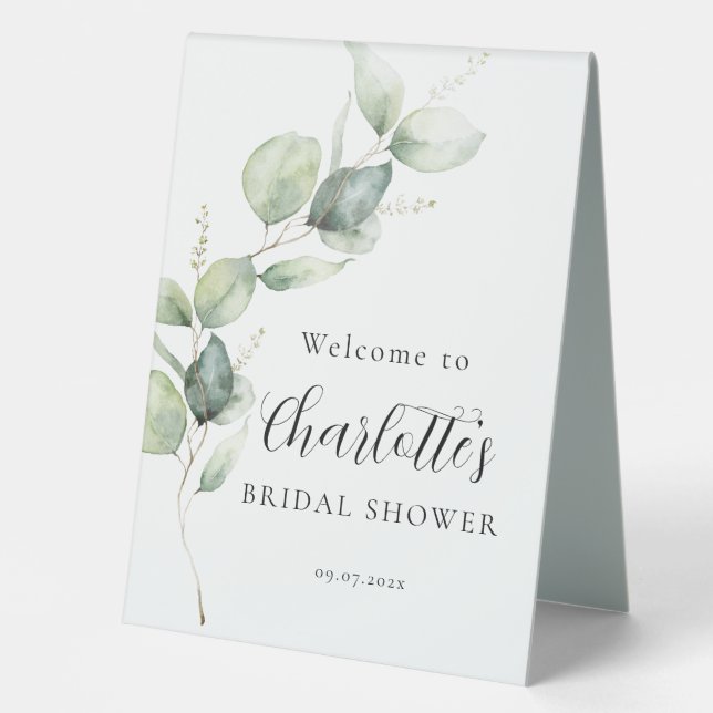 Minimalist Eucalyptus Script Bridal Shower (Front)
