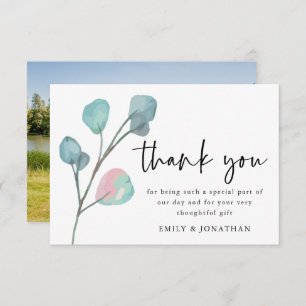 Minimalist Eucalyptus Script Photo Thank You