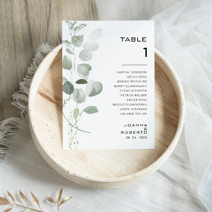 Minimalist Eucalyptus Table Number 1 Seating Chart