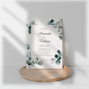 Minimalist Eucalyptus Wedding Invitation