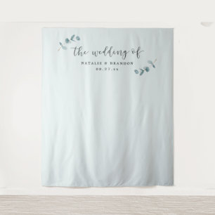 Minimalist Eucalyptus Wedding Photography Backdrop Tapestry