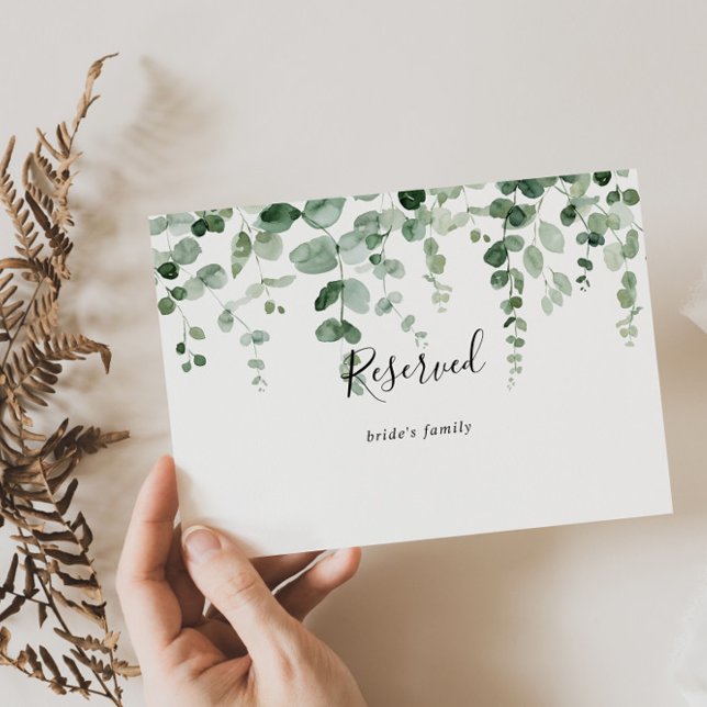 Minimalist Eucalyptus Wedding Reserved Sign (Creator Uploaded)