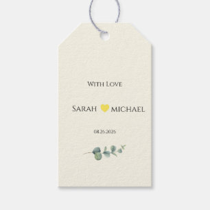 Minimalist Eucalyptus with Love Wedding Favor Tag
