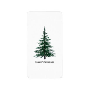 Minimalist Evergreen Tree Design Simple Hand-Draw Label