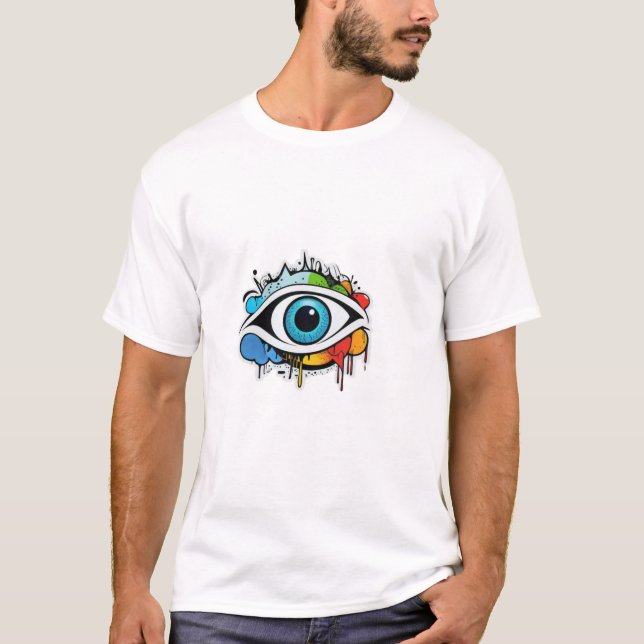 Minimalist Evil Eye Graffiti T-Shirt Design (Front)