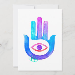 Minimalist Evil Eye Hamsa Art Card 