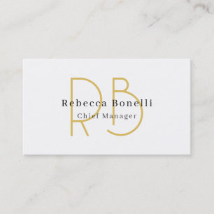 Minimalist Exclusive Modern Gold Color Monogram Business Card