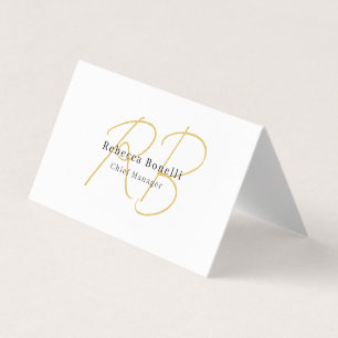 Minimalist Exclusive Modern Gold Colour Monogram Business Card