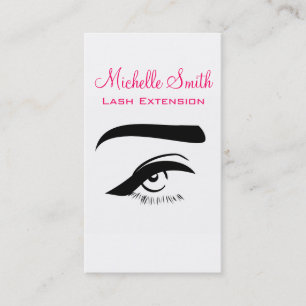 Minimalist Eye Black White Lash Extension Makeup Business Card