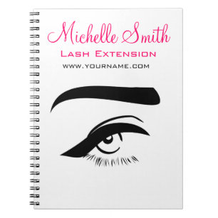 Minimalist Eye Black White Lash Extension Makeup  Notebook