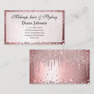 Minimalist Face Beauty Logo Makeup Artist Pink Business Card