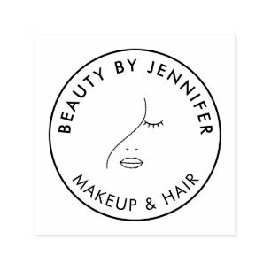 Minimalist Face Beauty Logo Makeup Artist Self-inking Stamp